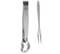 FELTECHELECTR Set Pince et Fourchette Escargot Acier Inoxydable Ustensiles pour Fruits de Mer et Escargots Matériel et Portable pour Maison Restaurant et Activités Extérieures