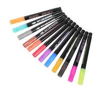 FELTECHELECTR Stylos à Gel Pailletés Argentés 12pcs pour Artistes de Divers Âges, Contours Métalliques Lisses en Plastique pour Journaling et Projets Créatifs