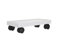 FELTECHELECTR Support à roulettes pour Plantes Blanc en Abs et PP avec Design Gain de Place Rectangulaire, pour Intérieur sous Meuble