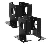 FELTECHELECTR Support D’Ancrage pour Poteau de Clôture en Acier Inoxydable 4 Pcs 10X10 CM Base Robuste pour Poteau de Terrasse en Bois Fixation pour Balcon et Garde-Corps Adapté Gazon Béton