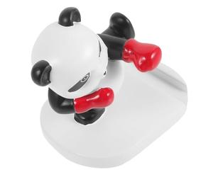 FELTECHELECTR Support de Téléphone Portable et Minimise L'obstruction de L'écran Panda en Résine Blanc, Design Compact et Humain Pratique à Transporter pour Bureau et Voyage