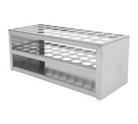 FELTECHELECTR Support de Tubes à Essai en Acier Inoxydable 40 Trous, Porte-tubes à Centrifugeuse Argenté, Pratique pour Laboratoire et Facile à Nettoyer