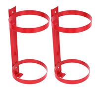 FELTECHELECTR Support Mural Double pour Extincteur 2kg en Acier Carbone, Fixation Fiable et Gain de Place pour Zone Publique ou Hôtel, Lot de 2 Pièces Rouge