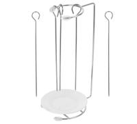 FELTECHELECTR Support Suspendu pour Brochettes de Barbecue en Acier Inoxydable, Portable et Facile à Nettoyer, pour Grillades en Plein Air et Pique-niques, 1 Set Robuste