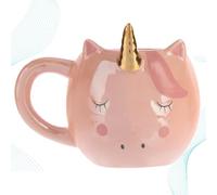 FELTECHELECTR Tasse en Céramique Rose Licorne Gobelet à Thé et Lait Décoratif 350 Ml Design Rond pour Maison Bureau et Hôtel Gobelet à Eau en Céramique Présent Original