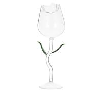 FELTECHELECTR Verre à Vin Design Rose Raffiné Cristal Transparent Gobelet Cocktail Décoratif pour Bar et Maison Cadeau Romantique pour Fête et Mariage