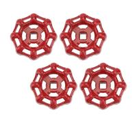 FELTECHELECTR Volant Vanne en Fer Rouge Haute Performance, Poignée Stable pour Remplacement, Lot de 4 Pièces pour Robinet et Portail