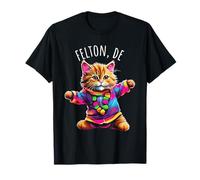 Felton Delaware, États-Unis, Motif Amusant et Mignon de Chat Dansant coloré T-Shirt