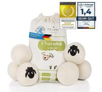Feluna® Boules de Séchage Laine Mouton - Lot de 6, Sans Adoucissant