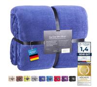 Feluna Couverture câline XXL Couverture en Microfibre Couvre-lit Couverture de séjour avec Toucher Cachemire 220 x 200 cm (Indigo)