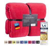 Feluna Plaid XXL tout doux, Couverture en microfibre, Jeté de lit, Toucher cachemire 220 x 200 cm bordeaux