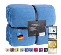 Feluna Plaid XXL tout doux, Couverture en microfibre, Jeté de lit, Toucher cachemire 220 x 200 cm pétrole