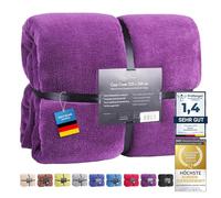 Feluna Plaid XXL tout doux, Couverture en microfibre, Jeté de lit, Toucher cachemire 220 x 200 cm Violett