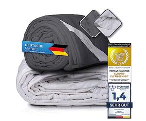 Feluna® XXL Couverture Lestée 155x200cm de 8kg - Couverture Sensorielle Anti-Stress et Relaxante - Idéale pour l'Anxiété et Les Troubles du Sommeil (Gris)