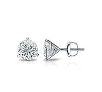 Female 6/7/8mm Round Lab Diamond Earrings 100% Real Earrings For Women Unique Screw Stud Earrings