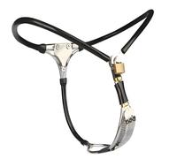 Female Chastity Belt - Invisible Lockable Stainless Steel T-Back Chastity Device for Women - BDSM Bondage Panties, Adult Sex Toy for BDSM Play and Sex Game