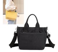 Female Multi-Color Large-Capacity Tote Bag, Women Fashion Waterproof Canvas Handbag (Black)