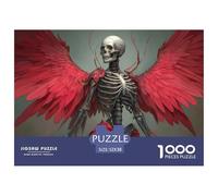Female Skeleton 1000 Pièces Carton Extra-épais Lot de Puzzles Macabre Winged Skeleton Anti-Stress Jeu Familial Puzzles As Birthday Gifts 52x38cm/1000pcs