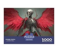 Female Skeleton 1000 Pièces Carton Extra-épais Lot de Puzzles Macabre Winged Skeleton Stimulant Et Éducatif Jeu Créatif Puzzles pour Adultes Et Enfants 70x50cm/1000pcs