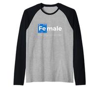 Female The Original Iron Woman with Chemical Periodic Table Manche Raglan