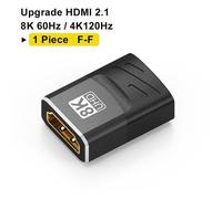 Female to Female 8K HDMI 2.1 Adapter Adaptateur HDMI 2.1 mâle vers femelle, 8K, convertisseur 8K 60Hz 4K 120Hz, 48Gbps, résistant, compatible PS5, PS4, HDTV, Roku, TV Stick, PC, 90, 270 ""Nipseyteko