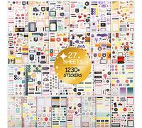 FEMBW Stickers Bullet Journal, 27 Feuilles/1230+ Pièces Autocollants Bullet Journal pour Planner, Agenda, Calendriers, DIY Scrapbooking, Planificateurs de Décoration, Accessoires Organiseur