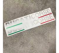 FEMEIN Autocollant Réfléchissant De Moto Multicolore pour Ducati Corse Logo Corps Pédale Panneau Latéral Drapeau Italien pour Ducati 848 1199 1098 S 899 (Color : Silver Letters)