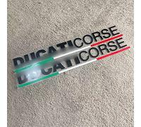 FEMEIN Autocollant Réfléchissant De Moto Multicolore pour Ducati Corse Logo Corps Pédale Panneau Latéral Drapeau Italien pour Ducati 848 1199 1098 S 899 (Color : Black Letters)