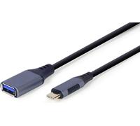 Femelle | 4 broches USB type A | Mâle | 24 broches USB-C | Gris
