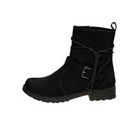 Femelle Bottillons Mi-Mollet à Lacets plates Femelles Botte cuir véritable Automne Hiver Femelles Bottillon Cowboy daim Couleur unie Millésime Bottines femme Elégantes Fashion Souple Confortable