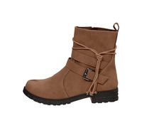 Femelle Bottillons Mi-Mollet à Lacets plates Femelles Botte cuir véritable Automne Hiver Femelles Bottillon Cowboy daim Couleur unie Millésime Bottines femme Elégantes Fashion Souple Confortable