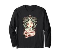 Femelle Gaze Retro Medusa and Roses Manche Longue