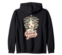 Femelle Gaze Retro Medusa and Roses Sweat à Capuche