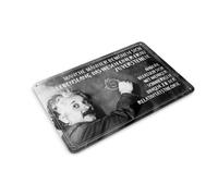 Femer Carte postale en tôle avec citation - 10 x 14 cm - Tableau Einstein pour comprendre les hommes et les êtres d'une femme