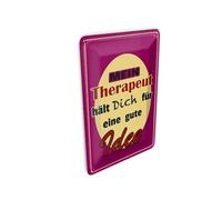 Femer Carte postale en tôle avec inscription « Therapeut hält dich für gute » - 10 x 14 cm