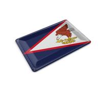 Femer Carte postale en tôle - Drapeau - 14 x 10 cm - Drapeau des Samoas américains - Panneau décoratif vintage