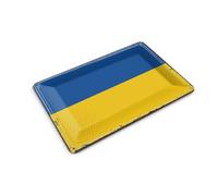 Femer Carte postale en tôle - Drapeau de l'Ukraine - 14 x 10 cm - Panneau décoratif rétro