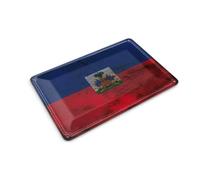 Femer Carte postale en tôle - Drapeau d'Haïti - 14 x 10 cm - Drapeau d'Haïti - Plaque décorative
