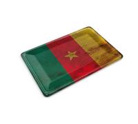 Femer Carte postale en tôle - Drapeau du Cameroun - 14 x 10 cm - Plaque décorative - Rouille