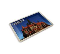Femer Carte postale en tôle - Villes de Dresde - Allemagne - Église de Ganison - 14 x 10 cm