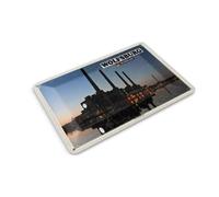 Femer Carte postale en tôle villes Wolfsburg VW Kraftwerk rivière 14 x 10 cm