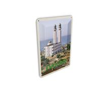 Femer Carte postale en tôle - Voyage - 10 x 14 cm - Dakar Sénégal - Grande mosquée - Plaque décorative