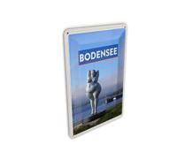 Femer Carte postale en tôle - Voyage - 10 x 14 cm - Sculpture du lac de Contre - Allemagne