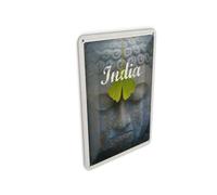 Femer Carte postale en tôle - Voyage - 10 x 14 cm - Tête indienne - Dieu hindou - Feuille
