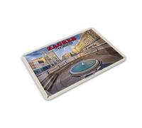 Femer Carte postale en tôle Voyage 14 x 10 cm Zagreb Croatie Place principale Ban Jelacic