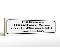 Femer Panneau en bois - 46 x 10 cm - Panneau blanc interdit de fumer