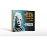 Femer Panneau en bois avec citation 12 x 18 cm Einstein bleu Robes Meubles Idées de visions du monde