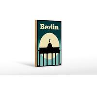 Femer Plaque décorative en bois - 12 x 18 cm - Motif porte de Brandebourg à Berlin