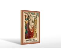 Femer Plaque décorative en bois - 20 x 30 cm - Bordeaux France son port ses monuments
