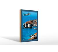 Femer Plaque décorative en bois - 20 x 30 cm - Croatia - Côte - Mer - Plage